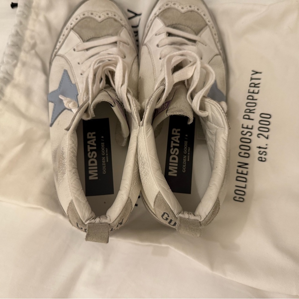 Golden Goose High-Tops with Light Blue Star and Silver Details - Picture 7 of 9
